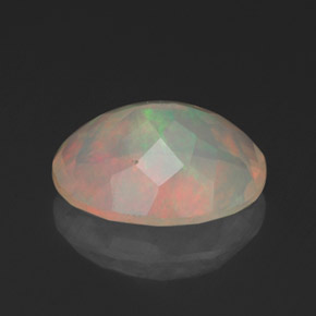1.54캐럿 천연 멀티컬러 오팔, 타원형 컷, 10×8.1 mm, 투명한
