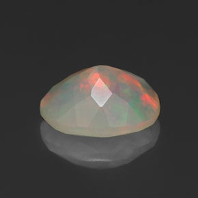 1.12캐럿 천연 멀티컬러 오팔, 투명한, 9.1×7.1 mm, 투명/반투명