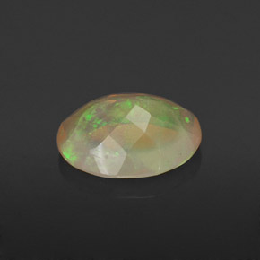 1.37캐럿 천연 멀티컬러 오팔, 투명한, 10×8 mm, 투명/반투명