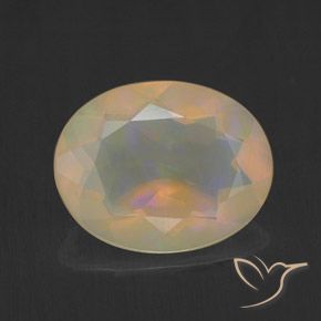 1.37ct 자연스러운 다색 오팔, 타원형, 투명한