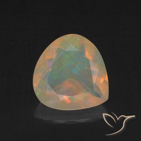 1.46ct 자연스러운 다색 오팔, 배 모양, 투명한
