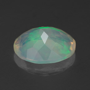 1.60캐럿 천연 멀티컬러 오팔, 타원형 컷, 10.2×8.1 mm, 투명한