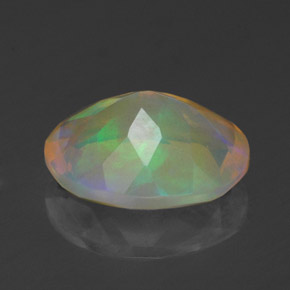 1.76캐럿 천연 멀티컬러 오팔, 타원형 컷, 10.3×8.3 mm, 투명한