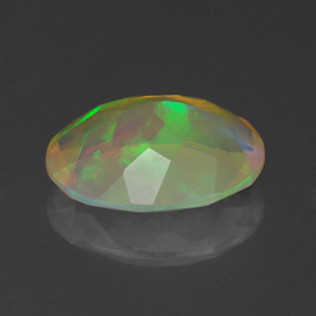 1.59캐럿 천연 멀티컬러 오팔, 타원형 컷, 10.3×8.3 mm, 투명한