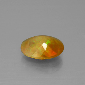 1.51캐럿 천연 멀티컬러 오팔, 타원형 컷, 10.2×8.1 mm, 투명한