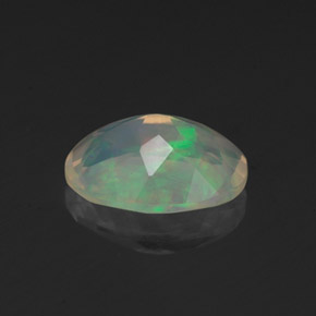 1.14캐럿 천연 멀티컬러 오팔, 타원형 컷, 9.5×7.2 mm, 투명한