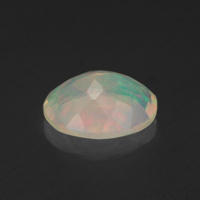 1.22캐럿 천연 멀티컬러 오팔, 타원형 컷, 9.3×7.3 mm, 투명한