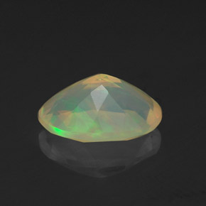 1.09캐럿 천연 멀티컬러 오팔, 타원형 컷, 9.4×6.6 mm, 투명한