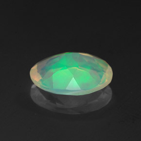 1.10캐럿 천연 멀티컬러 오팔, 타원형 컷, 9.3×7.2 mm, 투명한