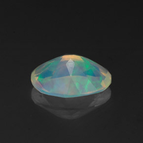 0.96캐럿 천연 멀티컬러 오팔, 타원형 컷, 9×6.7 mm, 투명한