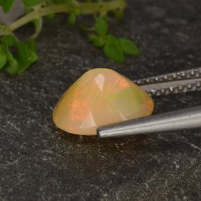 1.46캐럿 천연 멀티컬러 오팔, 타원형 컷, 9.3×7.2 mm, 투명한