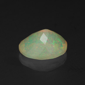 1.26캐럿 천연 멀티컬러 오팔, 투명한, 9.2×7.1 mm, 투명/반투명