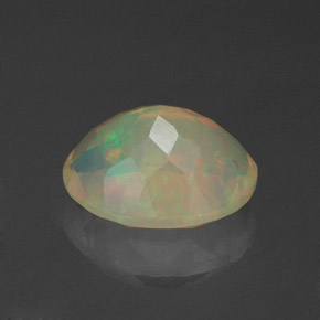 1.25캐럿 천연 멀티컬러 오팔, 타원형 컷, 9×7 mm, 투명한