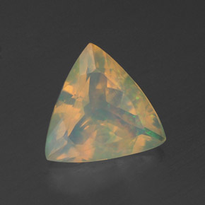 1.29캐럿 천연 멀티컬러 오팔, 트릴리언, 9.6×9 mm, 투명한