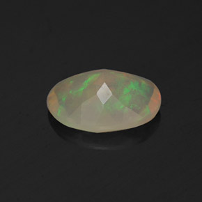 0.81캐럿 천연 멀티컬러 오팔, 타원형 컷, 9×7.1 mm, 투명한