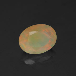 1.02캐럿 천연 멀티컬러 오팔, 투명한, 8.3×6.2 mm, 투명/반투명