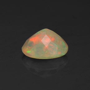 1.02캐럿 천연 멀티컬러 오팔, 투명한, 8.3×6.2 mm, 투명/반투명