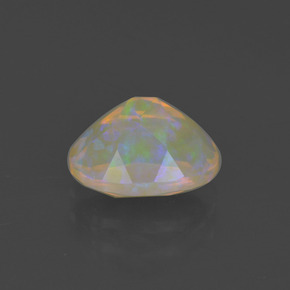 1.06캐럿 천연 멀티컬러 오팔, 타원형 컷, 8.3×6.2 mm, 투명한