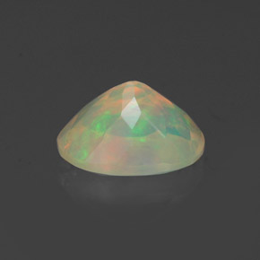 0.92캐럿 천연 멀티컬러 오팔, 타원형 컷, 8.2×6.2 mm, 투명한