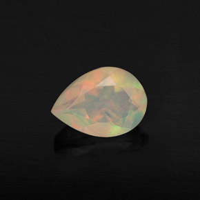 0.51캐럿 천연 멀티컬러 오팔, 배 모양, 7.2×5.2 mm, 투명한