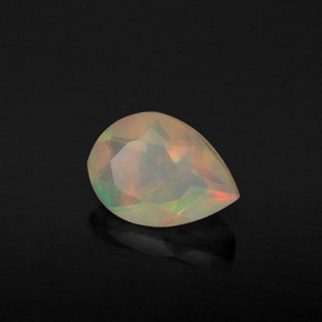 0.51캐럿 천연 멀티컬러 오팔, 배 모양, 7.2×5.2 mm, 투명한
