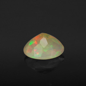 1.06캐럿 천연 멀티컬러 오팔, 타원형 컷, 8.6×6.5 mm, 투명한
