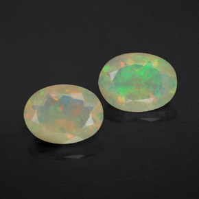 캐럿 천연 멀티컬러 오팔 보석, 투명한, 8.3×6.2 mm, 투명/반투명