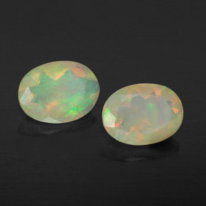 캐럿 천연 멀티컬러 오팔 보석, 투명한, 8.3×6.2 mm, 투명/반투명