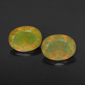 캐럿 천연 멀티컬러 오팔 보석, 투명한, 8.2×6.2 mm, 투명/반투명