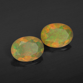 캐럿 천연 멀티컬러 오팔 보석, 투명한, 8.2×6.2 mm, 투명/반투명