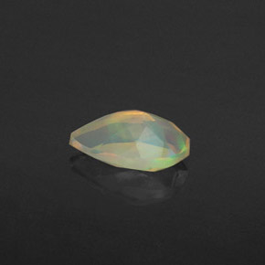 0.58캐럿 천연 멀티컬러 오팔, 배 모양, 8.1×5.2 mm, 투명한