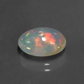 2.01캐럿 천연 멀티컬러 오팔, 타원형 컷, 11.2×8.2 mm, 투명한