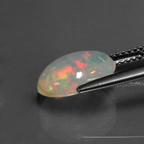 2.01캐럿 천연 멀티컬러 오팔, 타원형 컷, 11.2×8.2 mm, 투명한