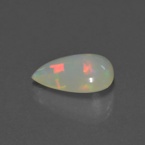 3.53캐럿 천연 화이트 오팔, 배 모양, 14.3×11.1 mm, 투명한