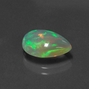 2.08캐럿 천연 멀티컬러 오팔, 배 모양, 12.7×8.6 mm, 투명한