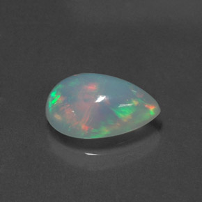 1.92캐럿 천연 멀티컬러 오팔, 배 모양, 12.8×8.6 mm, 투명한