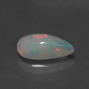 2.18캐럿 천연 멀티컬러 오팔, 배 모양, 14.4×7.5 mm, 투명한
