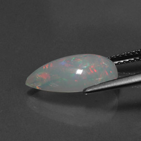 2.18캐럿 천연 멀티컬러 오팔, 배 모양, 14.4×7.5 mm, 투명한