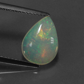 1.72캐럿 천연 멀티컬러 오팔, 투명한, 11.8×8.7 mm, 투명/반투명