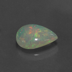 1.72캐럿 천연 멀티컬러 오팔, 투명한, 11.8×8.7 mm, 투명/반투명