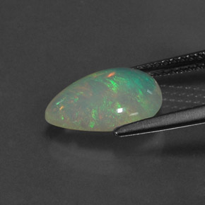 1.72캐럿 천연 멀티컬러 오팔, 투명한, 11.8×8.7 mm, 투명/반투명