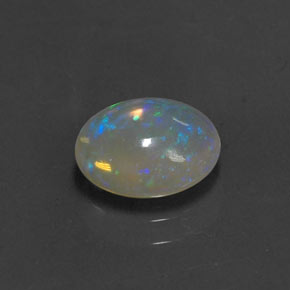 1.11캐럿 천연 멀티컬러 오팔, 타원형 컷, 8.9×7.1 mm, 투명한