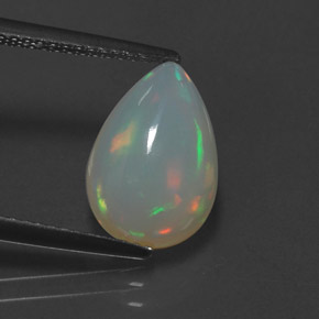 2.66캐럿 천연 멀티컬러 오팔, 투명한, 12.7×8.6 mm, 투명/반투명