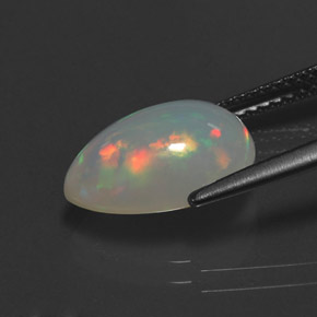 2.66캐럿 천연 멀티컬러 오팔, 투명한, 12.7×8.6 mm, 투명/반투명