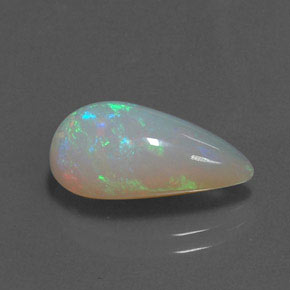 4.05캐럿 천연 멀티컬러 오팔, 투명한, 16.7×9.2 mm, 투명/반투명