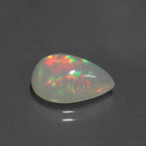 3.12캐럿 천연 멀티컬러 오팔, 투명한, 14.5×10 mm, 투명/반투명