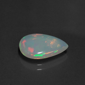 2.21캐럿 천연 멀티컬러 오팔, 투명한, 14.7×10.2 mm, 투명/반투명