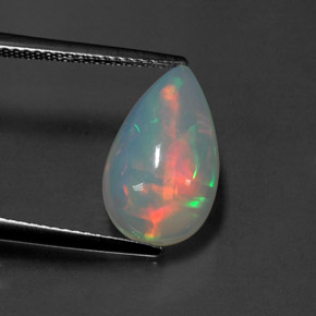 2.78캐럿 천연 멀티컬러 오팔, 투명한, 14.9×9.1 mm, 투명/반투명
