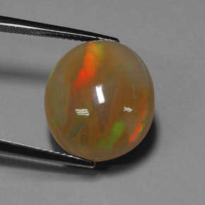 9.93캐럿 천연 멀티컬러 오팔, 타원형 컷, 16.6×14.6 mm, 투명한