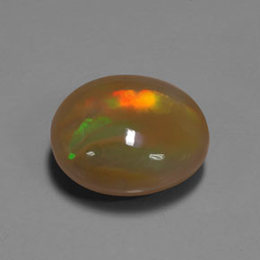 9.93캐럿 천연 멀티컬러 오팔, 타원형 컷, 16.6×14.6 mm, 투명한
